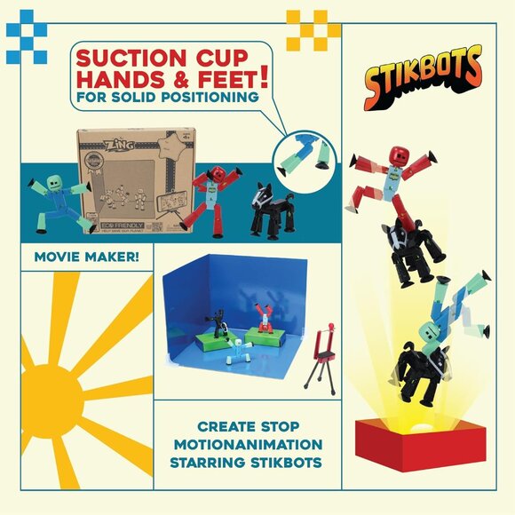 STIKBOT Zanimation What The Bot Special Action Figures and Animation Set, Includ - Picture 6 of 7